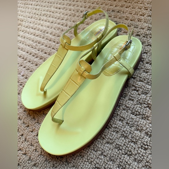 Sam Edelman Women’s Thong Sandals Ankle Strap Size 10 Lime Green Yellow Brat - Picture 2 of 7